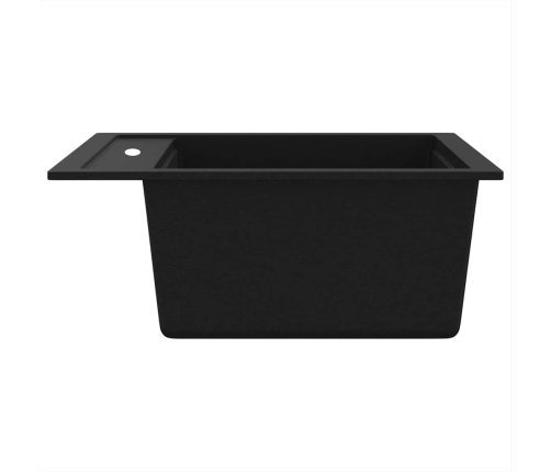 vidaXL virtuves izlietne, viena bļoda, melna, granīts