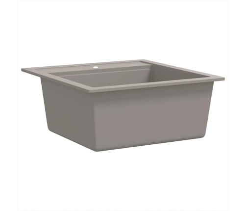 vidaXL virtuves izlietne, viena bļoda, pelēka, granīts