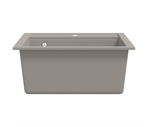 vidaXL virtuves izlietne, viena bļoda, pelēka, granīts