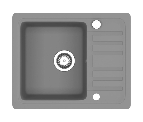 vidaXL virtuves izlietne, viena bļoda, pelēka, granīts