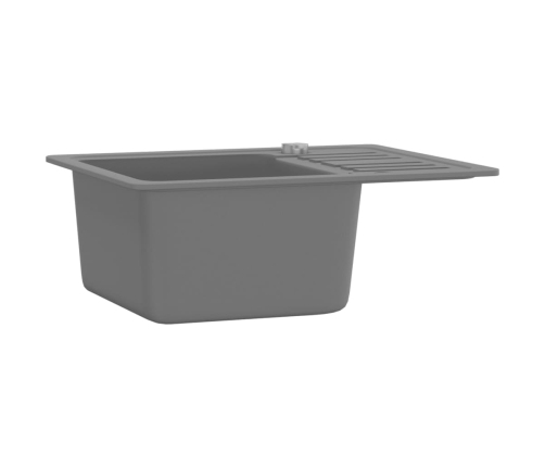 vidaXL virtuves izlietne, viena bļoda, pelēka, granīts