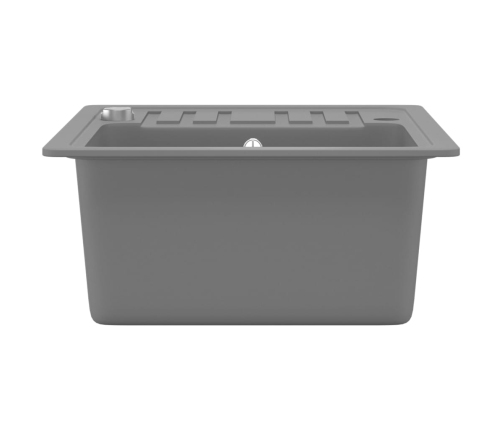 vidaXL virtuves izlietne, viena bļoda, pelēka, granīts