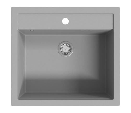 vidaXL virtuves izlietne, viena bļoda, pelēka, granīts