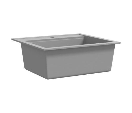 vidaXL virtuves izlietne, viena bļoda, pelēka, granīts