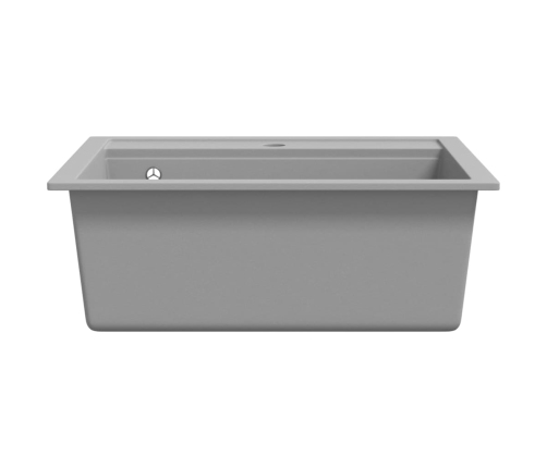 vidaXL virtuves izlietne, viena bļoda, pelēka, granīts