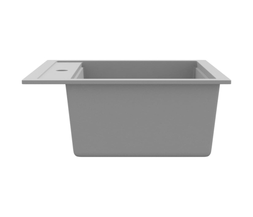 vidaXL virtuves izlietne, viena bļoda, pelēka, granīts