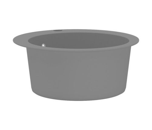 vidaXL virtuves izlietne, viena bļoda, apaļa, pelēka, granīts