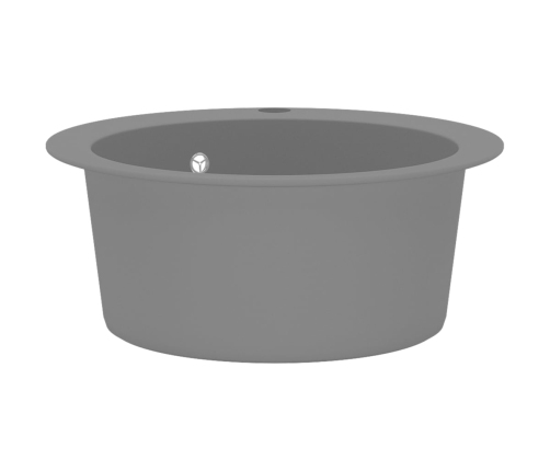 vidaXL virtuves izlietne, viena bļoda, apaļa, pelēka, granīts