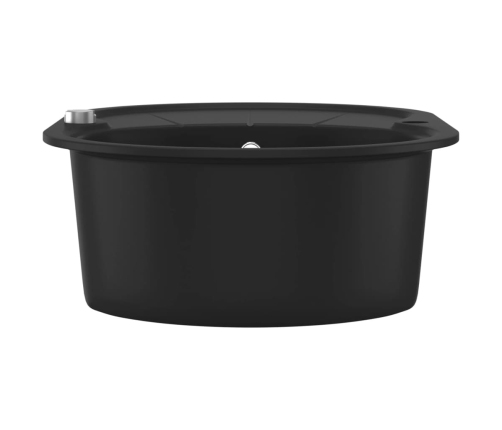 vidaXL virtuves izlietne, viena bļoda, ovāla, melna, granīts