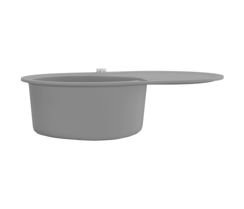 vidaXL virtuves izlietne, viena bļoda, ovāla, pelēka, granīts