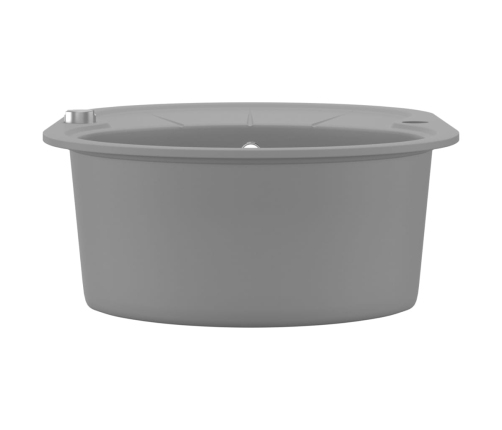 vidaXL virtuves izlietne, viena bļoda, ovāla, pelēka, granīts