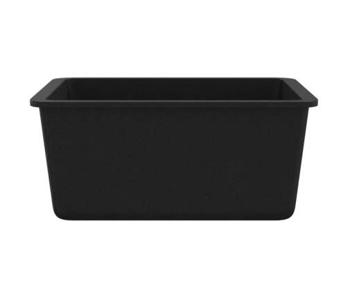 vidaXL virtuves izlietne, viena bļoda, melna, granīts