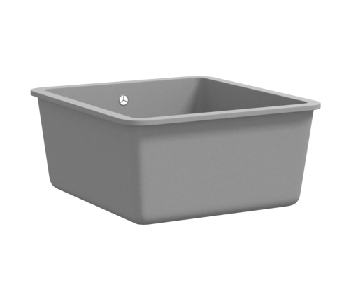 vidaXL virtuves izlietne, viena bļoda, pelēka, granīts