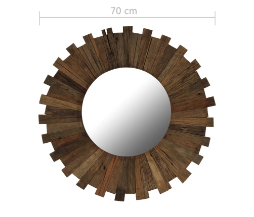 vidaXL sienas spogulis, pārstrādāts masīvkoks, 70 cm