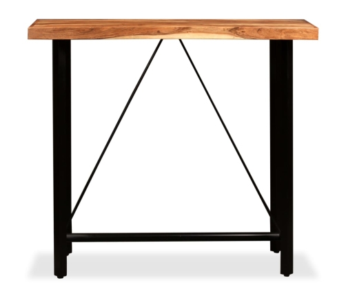 vidaXL piecdaļīgs bāra mēbeļu komplekts, akācijas masīvkoks, īsta āda