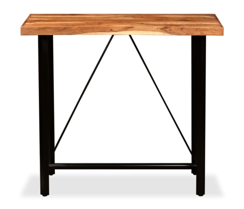 vidaXL piecdaļīgs bāra mēbeļu komplekts, akācijas masīvkoks, īsta āda