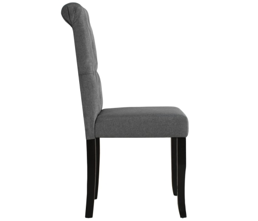 vidaXL virtuves krēsli, 6 gab., tumši pelēks audums