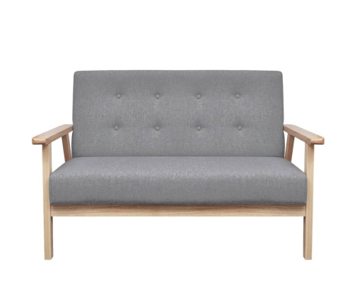 vidaXL dīvānu komplekts, 2 gab., gaiši pelēks audums