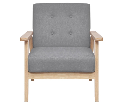 vidaXL dīvānu komplekts, 3 gab., gaiši pelēks audums