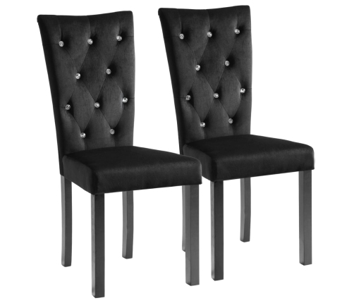 vidaXL virtuves krēsli, 2 gab., melns samts