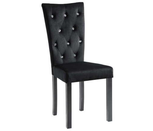 vidaXL virtuves krēsli, 2 gab., melns samts