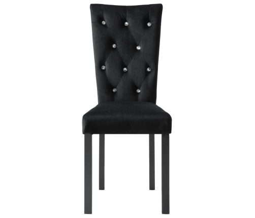 vidaXL virtuves krēsli, 2 gab., melns samts