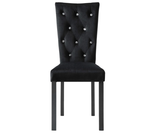 vidaXL virtuves krēsli, 4 gab., melns samts