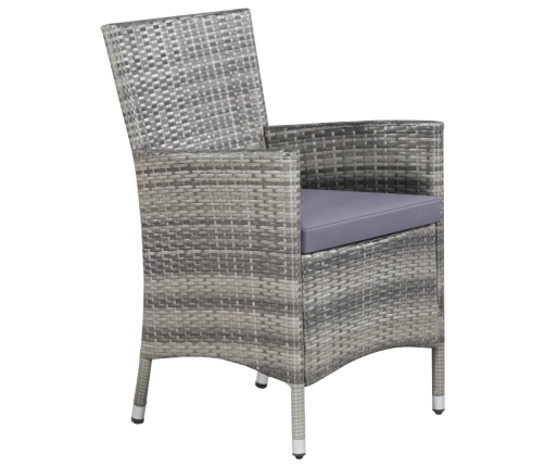 vidaXL 11-daļīgs dārza mēbeļu komplekts ar matračiem, PE, pelēks