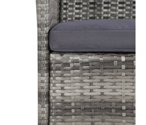 vidaXL 11-daļīgs dārza mēbeļu komplekts ar matračiem, PE, pelēks