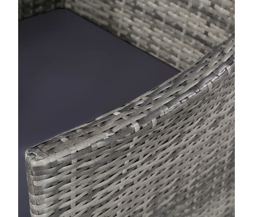 vidaXL 11-daļīgs dārza mēbeļu komplekts ar matračiem, PE, pelēks