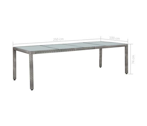 vidaXL 11-daļīgs dārza mēbeļu komplekts ar matračiem, PE, pelēks