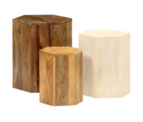 Kafijas Galdiņi, 3 Gab., Mango Masīvkoks Vidaxl