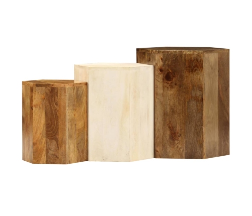 Kafijas Galdiņi, 3 Gab., Mango Masīvkoks Vidaxl