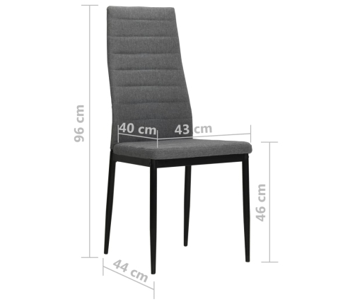 vidaXL virtuves krēsli, 2 gab., gaiši pelēks audums