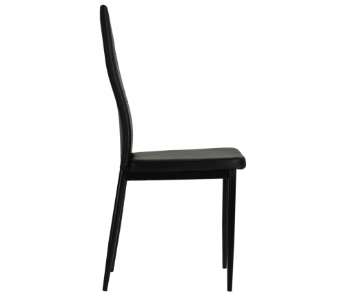 vidaXL virtuves krēsli, 4 gab., melna mākslīgā āda