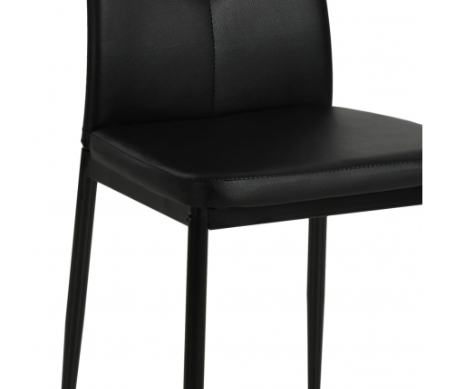 vidaXL virtuves krēsli, 4 gab., melna mākslīgā āda