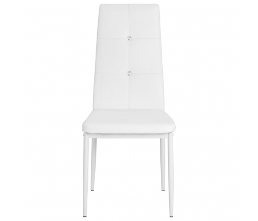 vidaXL virtuves krēsli, 2 gab., balta mākslīgā āda