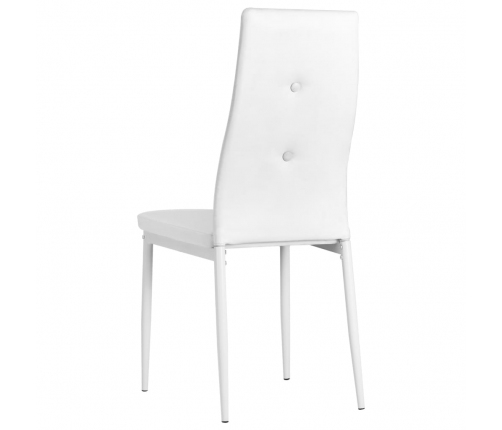 vidaXL virtuves krēsli, 2 gab., balta mākslīgā āda