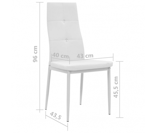 vidaXL virtuves krēsli, 2 gab., balta mākslīgā āda