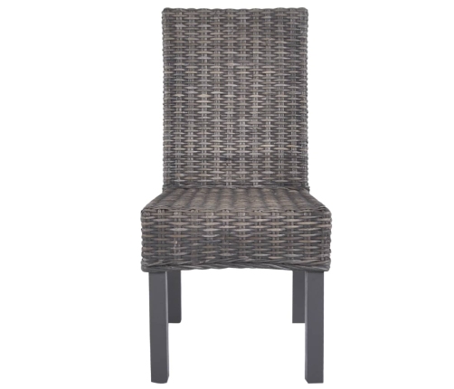 vidaXL virtuves krēsli, 2 gab., brūni, Kubu rotangpalma, mango koks