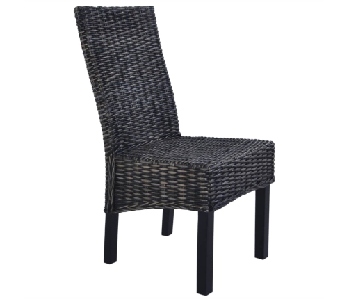 Virtuves Krēsli, 2 Gab., Melni, Kubu Rotangpalma, Mango Koks Vidaxl