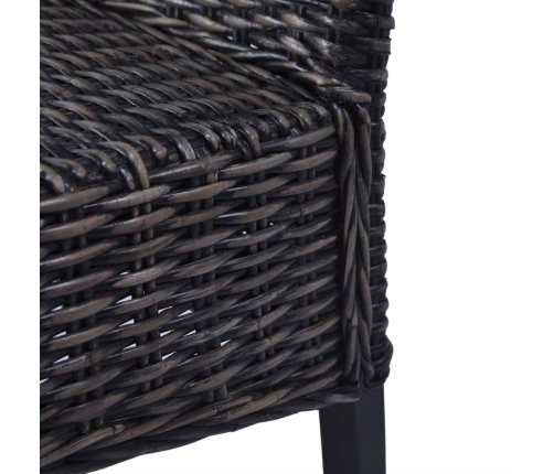 Virtuves Krēsli, 2 Gab., Melni, Kubu Rotangpalma, Mango Koks Vidaxl