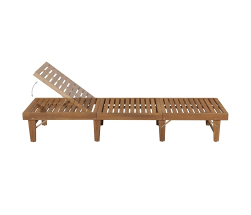 vidaXL saliekams sauļošanās zvilnis, akācijas masīvkoks