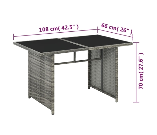 vidaXL 10-daļīgs dārza atpūtas mēbeļu komplekts, matrači, pelēks PE