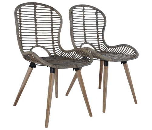 vidaXL virtuves krēsli, 4 gab., brūni, dabīga rotangpalma