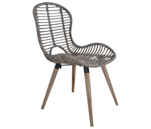 vidaXL virtuves krēsli, 4 gab., brūni, dabīga rotangpalma