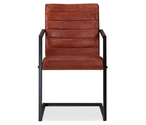 Virtuves Krēsli, 6 Gab., Brūna Dabīgā Āda Vidaxl