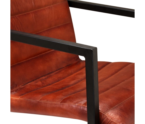 Virtuves Krēsli, 6 Gab., Brūna Dabīgā Āda Vidaxl