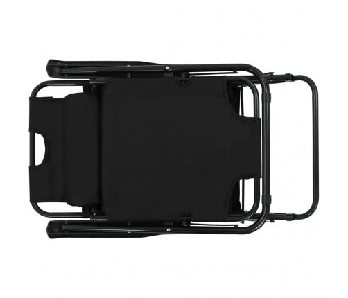 vidaXL sauļošanās krēsli, 2 gab., ar kāju balstu, tērauds, melni