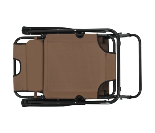 vidaXL sauļošanās krēsli, 2 gab., ar kāju balstu, tērauds, brūni